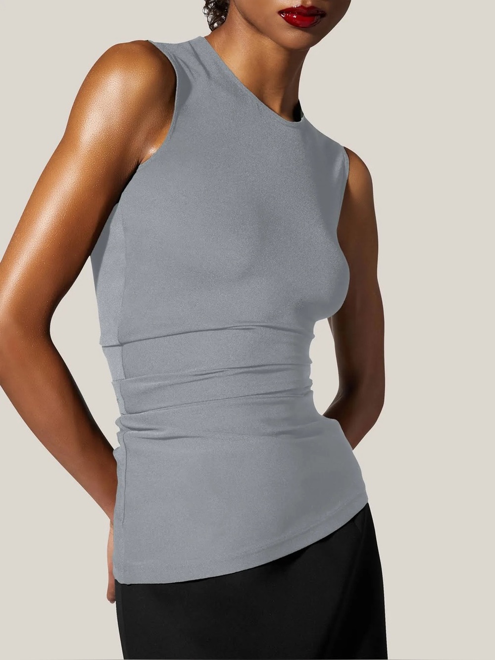 Wolford The Sleeveless Crepe Jersey Top Grey NWT Size Small